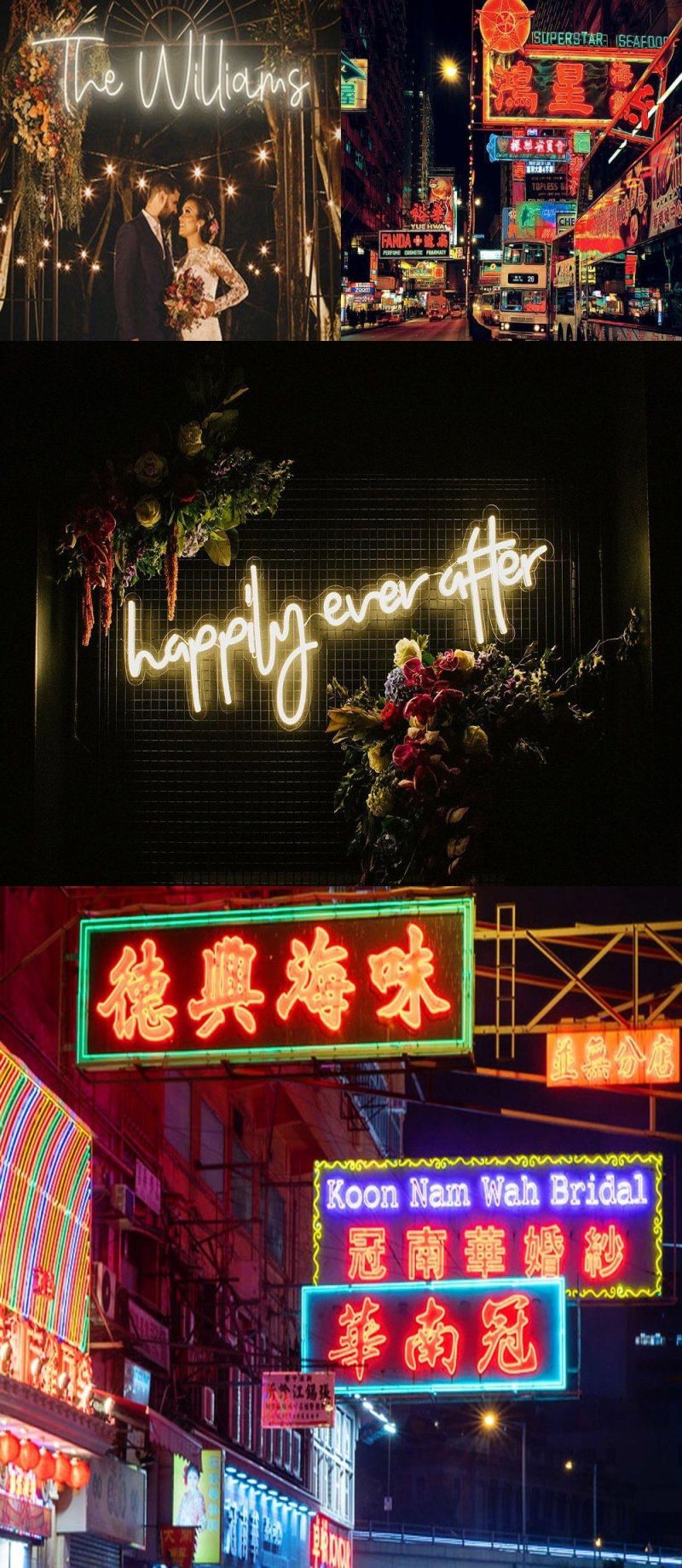 China Custom RGB Color LED Neon Sign with Clear Backplane