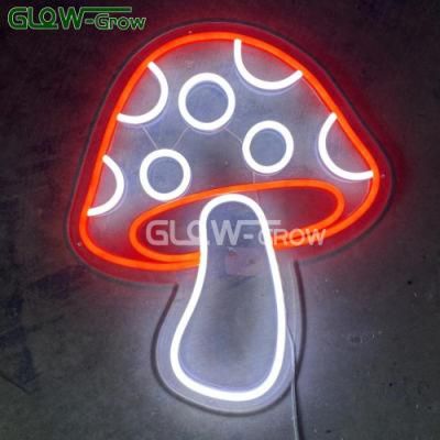 26.5*22.5cm Red Mushroom Silicone Neon Flex LED Neon Light Sign for Restaurant Bedroom Home Holiday Party Decoration