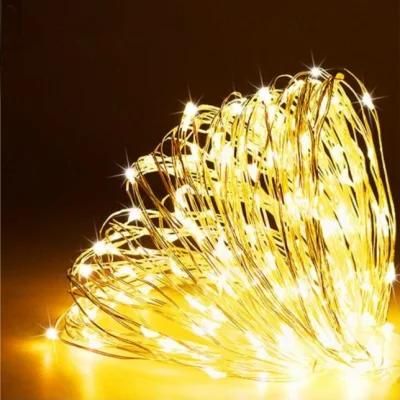 LED Copper Wire String Light with Warm White Light for Xmas Decoration