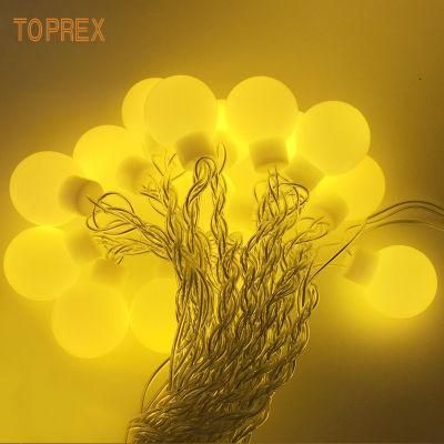 Toprex Connectable Weatherproof Holiday Hanging Balls Shape LED Patio Party White PE Ball Lights with Sedex