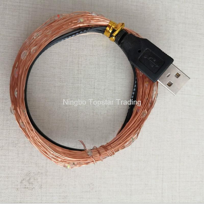 USB Powered Wedding Party Christmas Bedroom Decoration Chain Xmas Lights Copper Strip Light Wire String LED Fairy Light USB String Light USB Copper Light