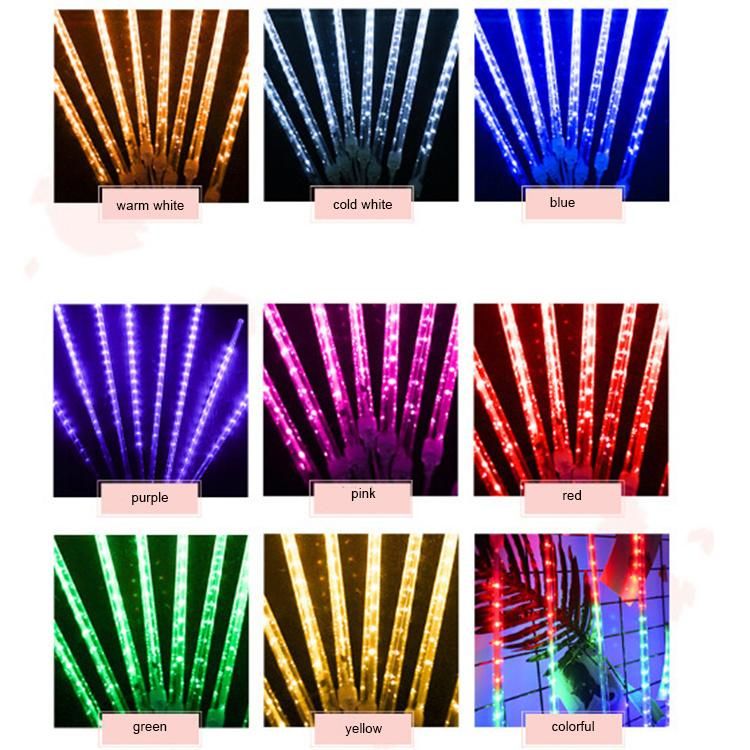 24V 12V 360 Degree Matrix LED Vertical Tube Lighting 1m 2m LED Meteor Shower Light Stick Bar Outdoor DMX RGB LED Meteor Light