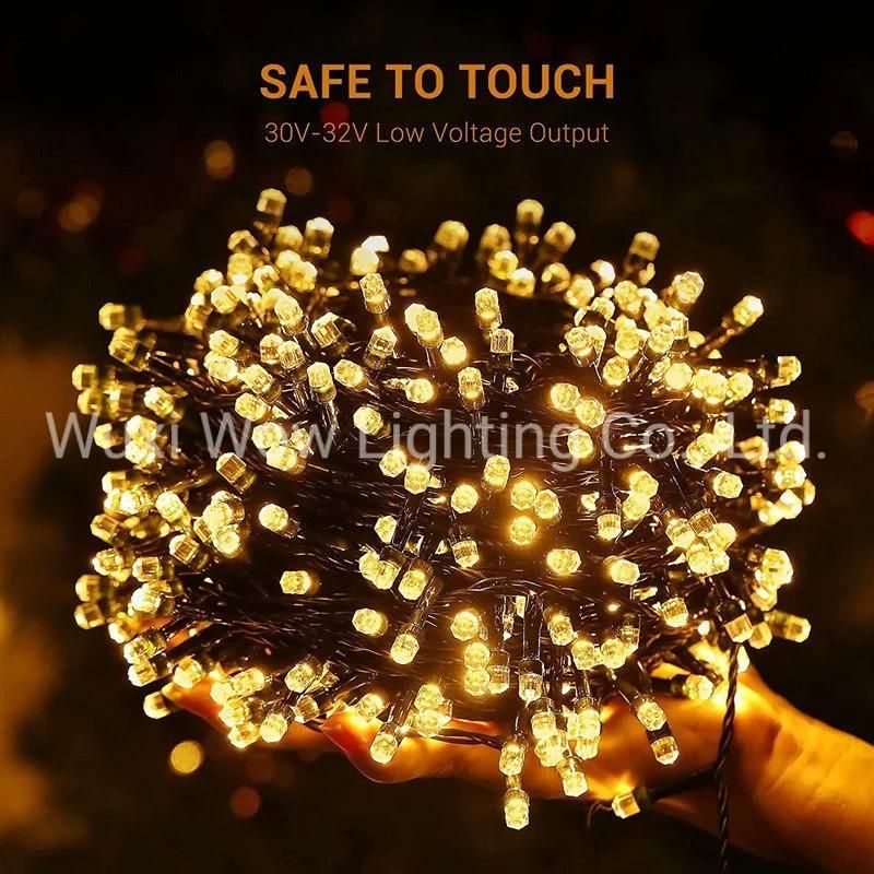 100m 1000LEDs Christmas Light Outdoor/Indoor, Super Bright Fairy String Lights Warm White Diamond Shaped Lamp 8 Modes IP44 Plug in Lightning Low Voltage