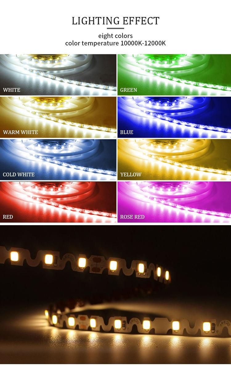 20meters/Roll S Style Flexible 12V IP66 6mm Wide 60LEDs SMD2835 8mm PCB S Shape LED Strip
