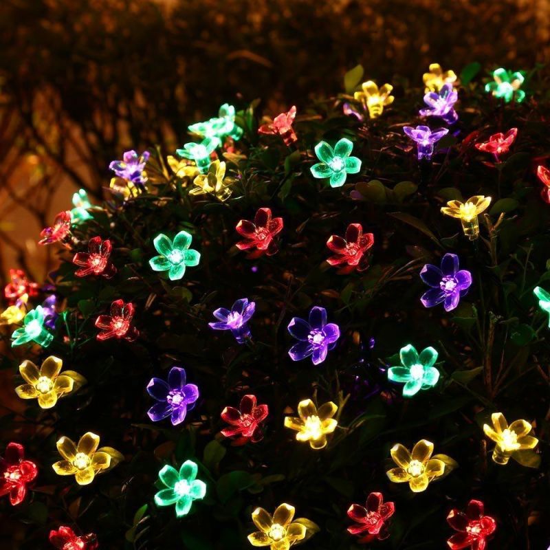 Solar String Light 7m 50 LED Sakura Flower Garland Light