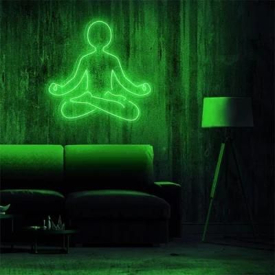 Drop Shipping Store Mall Decorative Silicone Acrylic Custom Light LED Meditate Neon Sign