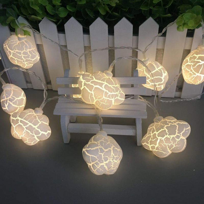 10 White Crack Clouds Indoor Battery Operated LED Fairy String Light