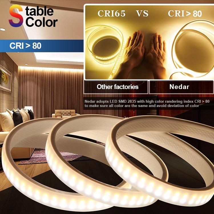 220V Strip LED SMD 2835 240LED 14W Cuttable Triple Color Dimmable