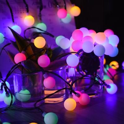 Christmas Plastic Ball American Plug-in Outdoor LED String Light Garden