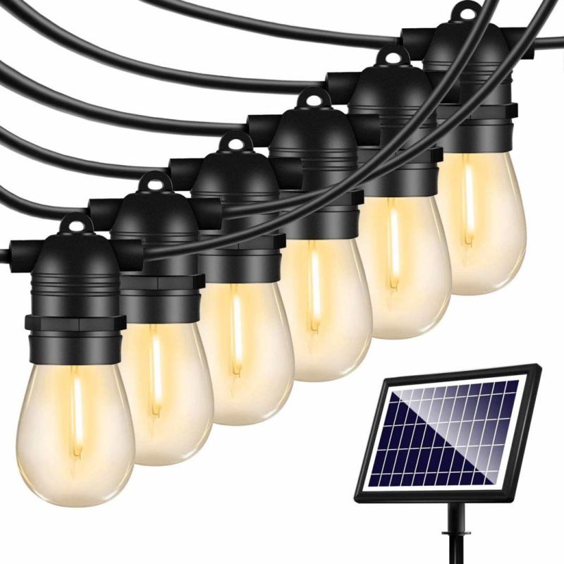 LED String Lights Solar Patio Lights for Backyard Patio Porch Cafe