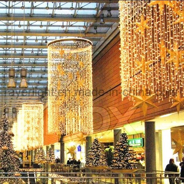 Customized Shopping Center Diamond Hall Mall Wedding Decoration LED Christmas Curtain Light Warm