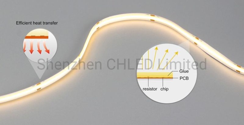Ra90 CRI90 Free Dots Flexible LED Strip with COB Fob Chips for Christmas Decoration
