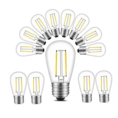 S14 2W LED Edison Light Bulbs E27 Waterproof Vintage LED Bulb for String Light Replacement