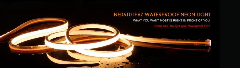 Small Ne0610 Waterproof Top-View White Lighting Silicone IP67 Vertical Bending Flex LED Neon Light