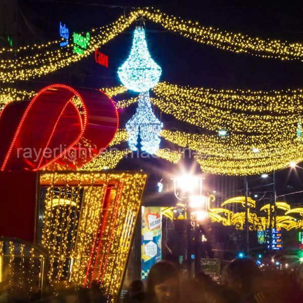 LED Lighting Outside Christmas Holiday Cross Street Lights Decoration