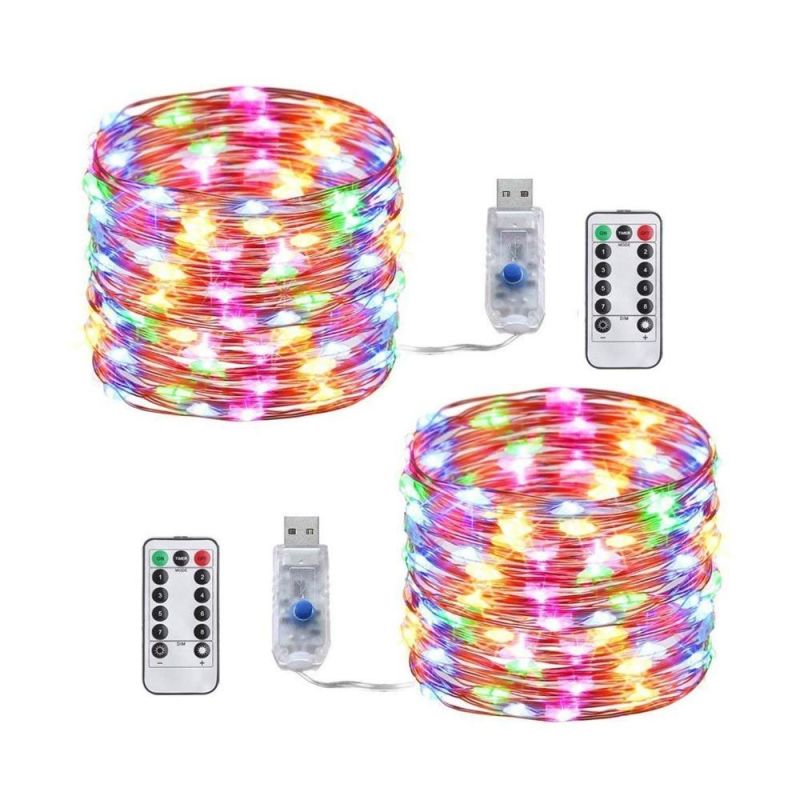 Warm White USB 10meter 100 LEDs Micro Copper Wire with Remote