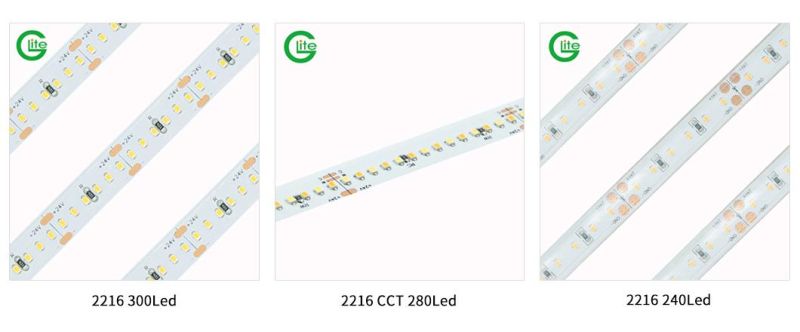 Hot Selling 280LED 8mm Width SMD2216 Strip CCT flexible LED Strip