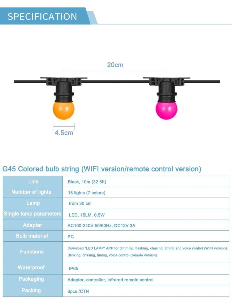 Outdoor Weatherproof Commercial Hanging Sockets Cafe Grade Outdoor Weatherproof String Light