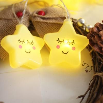 Hot Selling Solar Outdoor Waterproof 1.5m 10LED Starfish Creative Christmas Decoration LED Star String Lights