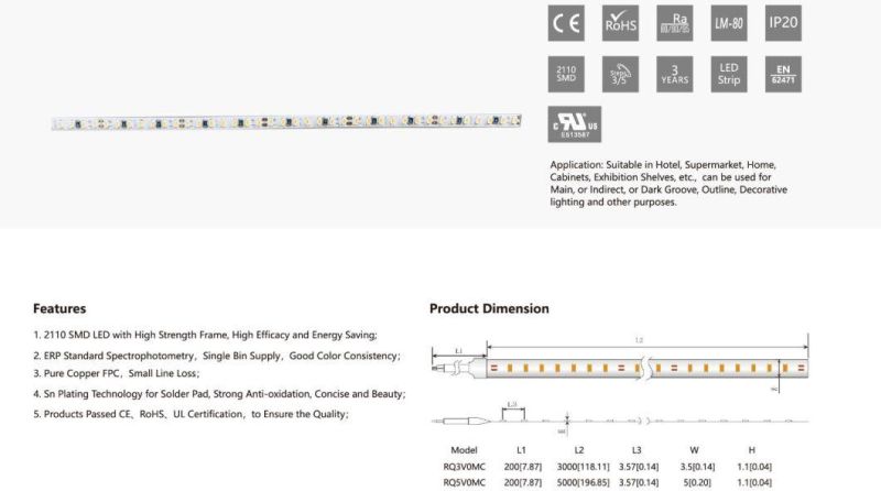 12W 3.5mm/5mm UL, CE Approved LED Light Strips for Prop Lighting