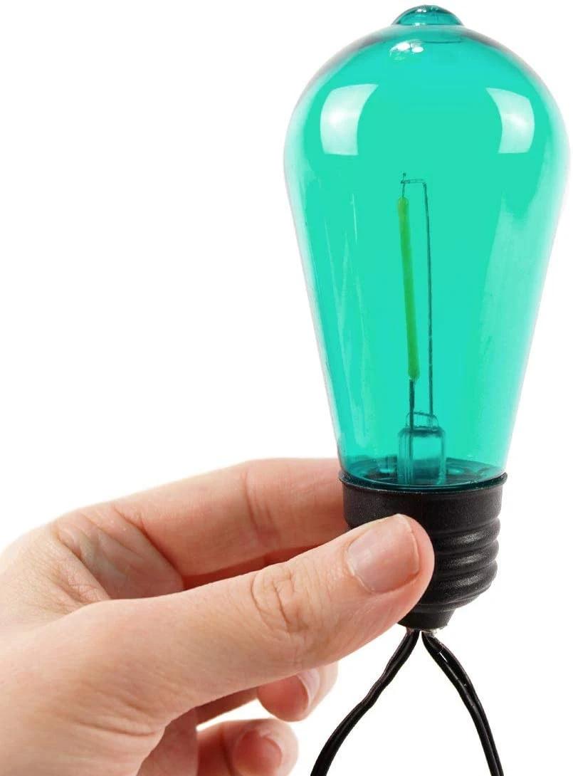 Solar Powered Filament Effect 10 LED Bulbs by Festive Lights Outdoor Retro Festoon Lights