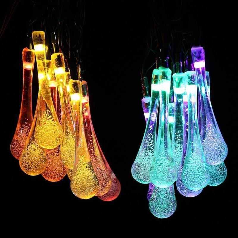 30/20/10 LEDs Garden Decoration Outdoor Water Drops Solar LED Lamp String Light