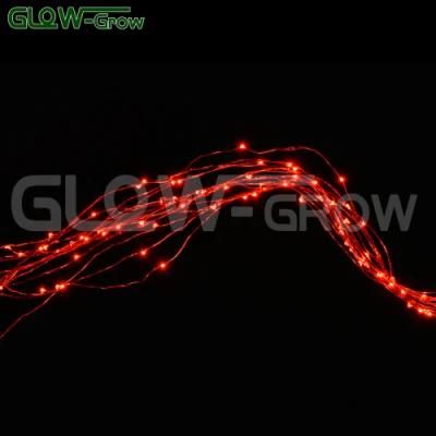 LED Copper Wire Branch String Lights, Red Color, Flexible Silver Wire Light LED Starry Christmas Fairy Lights Tiny Home Decorative