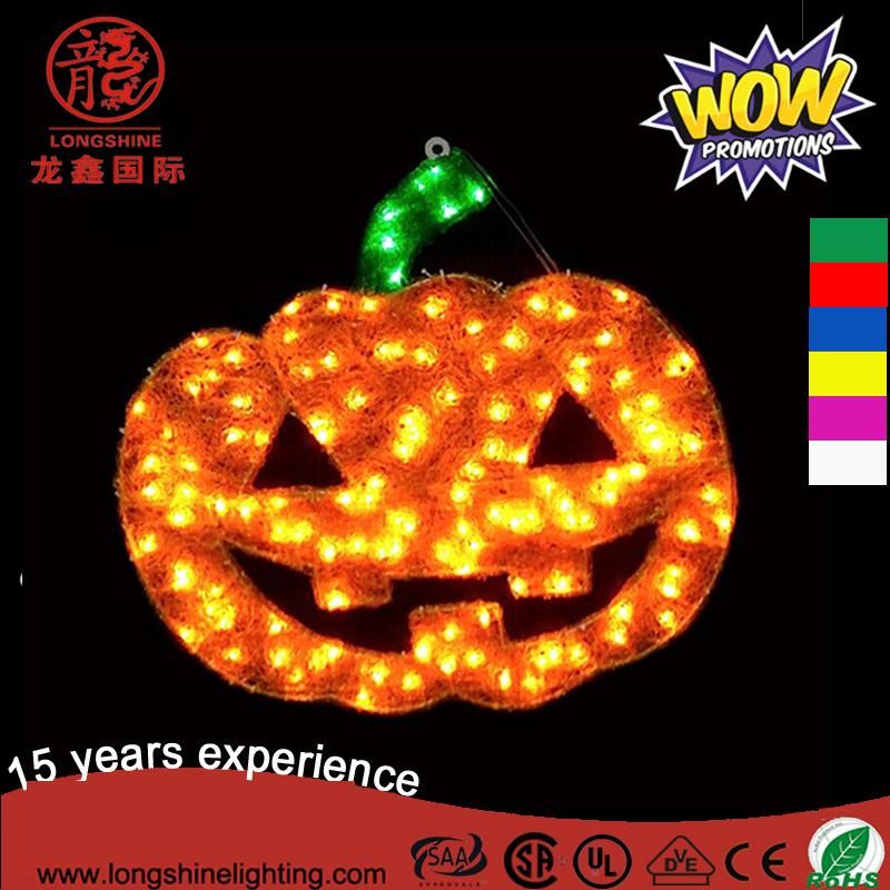 LED PVC IP65 Pumpkin Happy Halloween Motif Holiday Light for Outdoor Lighting