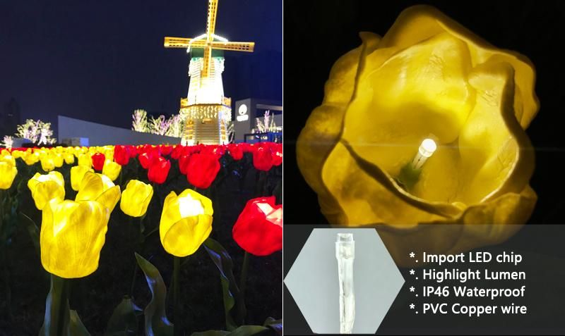 Toprex Decor Festive & Party Supplies Outdoor LED Tulip Flower for Wedding Decor