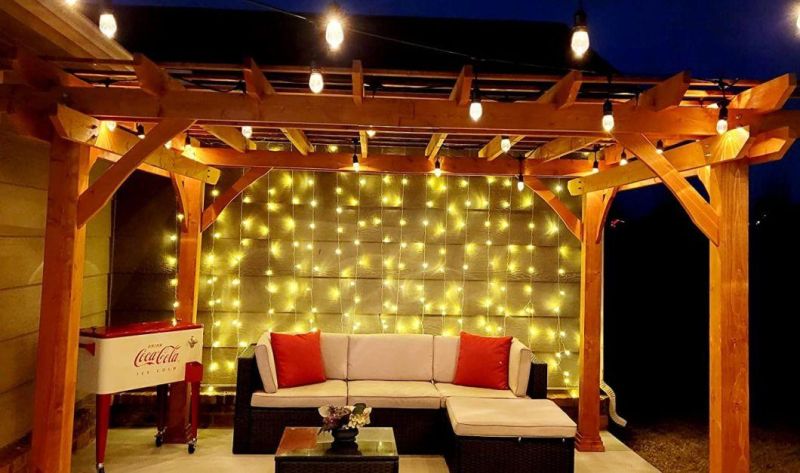 IP65 Waterproof Warm White Christmas 2.0m*3.0m Curtain Light String Light LED Light Wedding for Event Home Garden Decoration