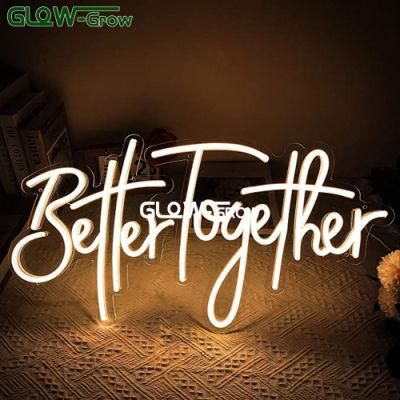 Custom Letter Better Together Neon Sign Acrylic LED Neon Flex Light for Bar Christmas Party Wedding Room Bedroom Wall Indoor Decoration