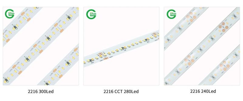 CRI90 DC24V LED Strip Light 240LEDs/M Epistar SMD2216 Flexible LED Strip