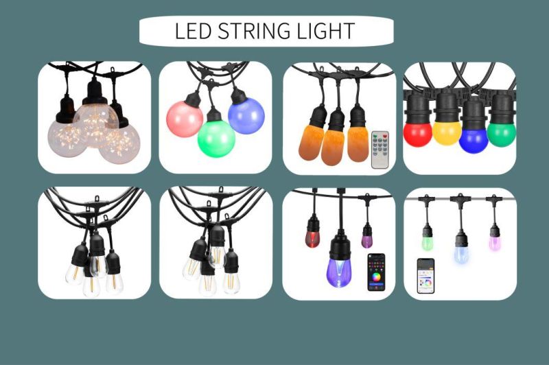 LED Outdoor Solar 30 FT. 16 Socket Powered String Lighting Decoration Light