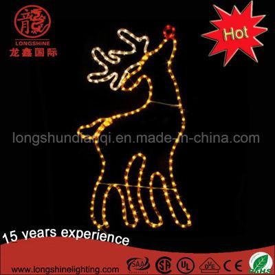 Large 2D Outdoor LED Godlen Yellow Reindeer Motif Christmas Decorative Light
