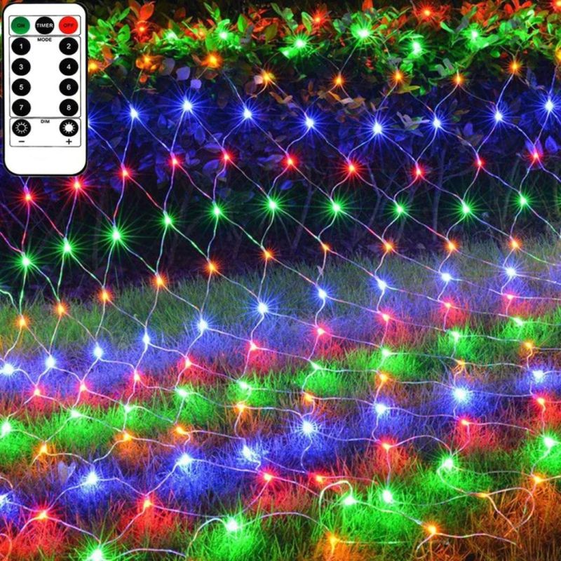 Programmable Fishing Triangle Sparkle Net LED Christmas Tree Light