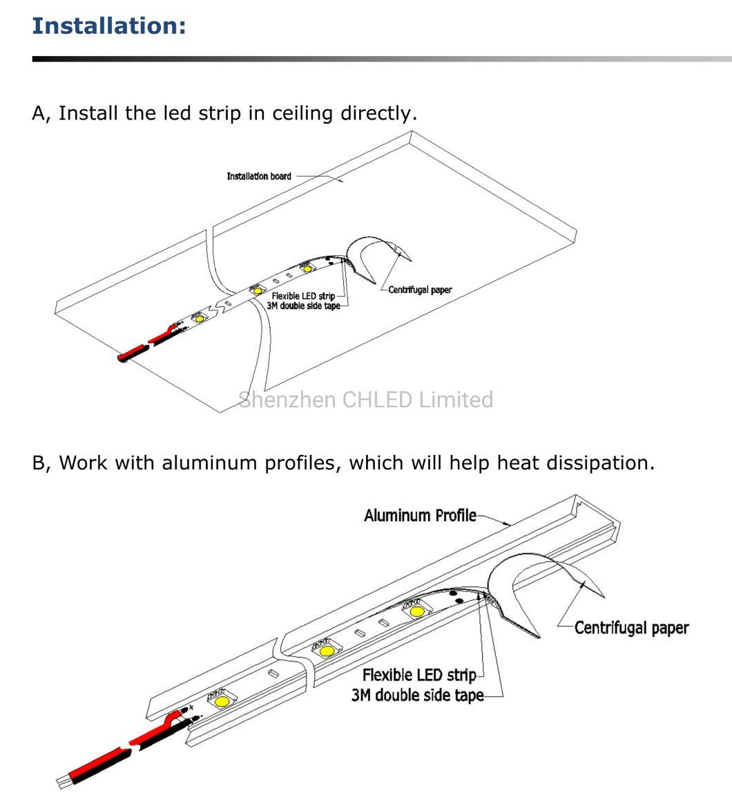 LED Aluminum Profile Assemble Perfect with SMD2835 196LEDs/M 15mm Width PCB LED Light Strips