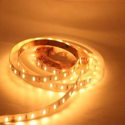 ETL CE RoHS IP20 SMD2835 60LEDs/M 8mm Width DC 12V 24V Warm White 3000K Light Flexible Strip LED Lamp