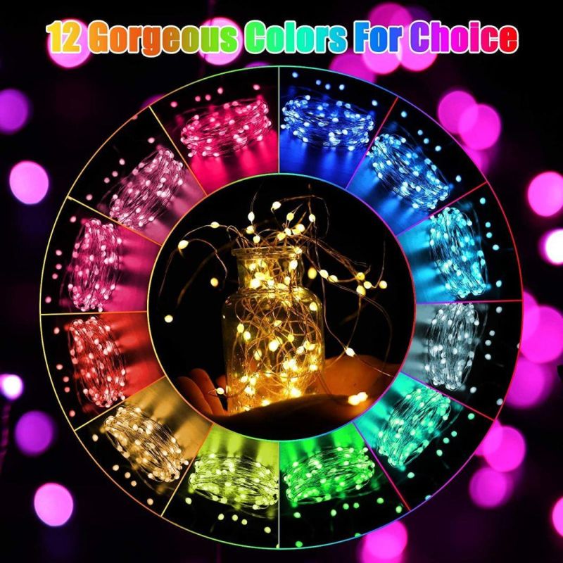 bluetooth Fairy Lights Plug in String Lights for Bedroom Color Changing
