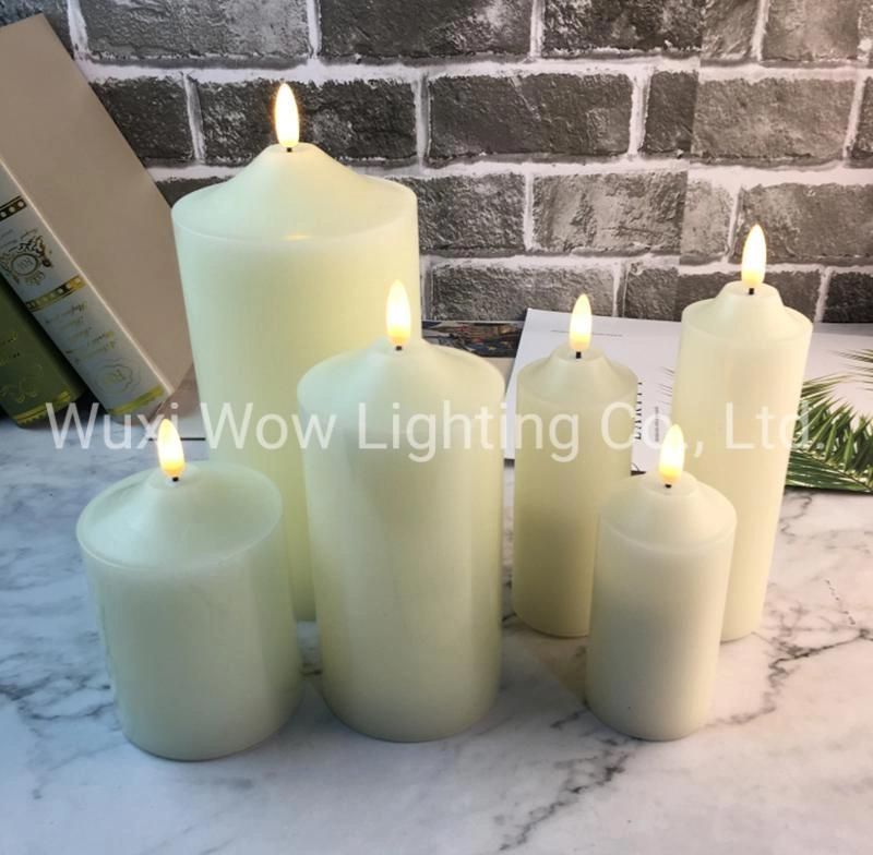 Three-Piece Set of Bullet Candle Lamp LED Large Candle Lamp Decoration Props for Wedding Scenes