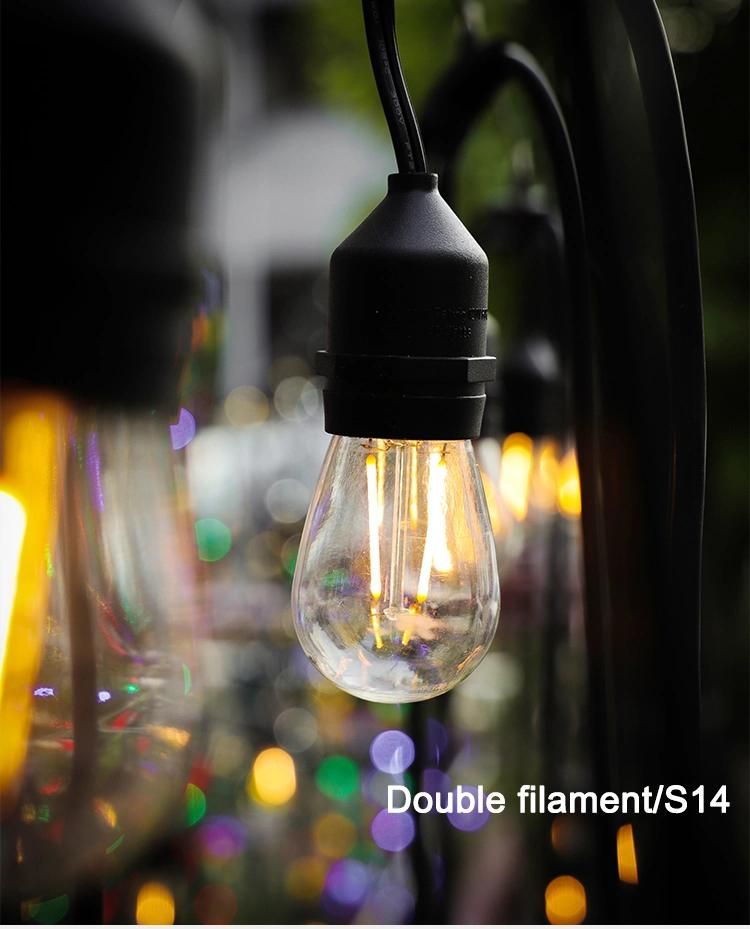 S14 Double Filament Bulbs Decorations Solar LED String Light