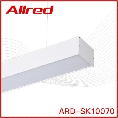 Modern Decorative Indoor Lighting Commercial Pendant Aluminum LED Office Libary Classroom Hanging Linear Lamp