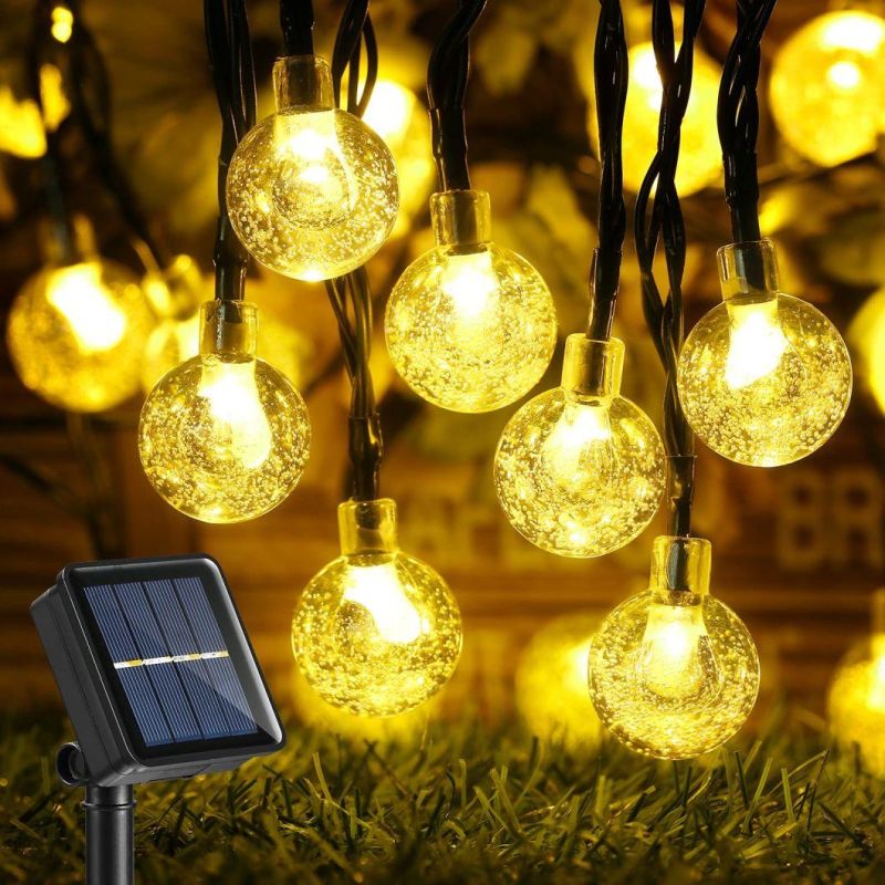 Waterproof Solar String Lights Outdoor Crystal Globe Lights Fairy Lights