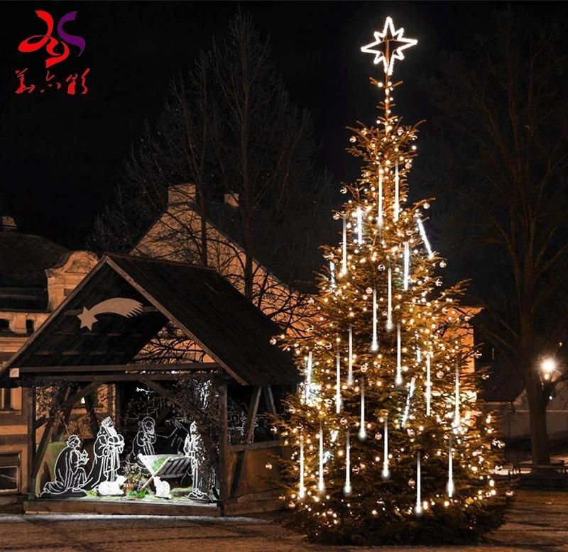 30cm50cm 80cm 100cm Christmas Solar LED Meteor Shower Light