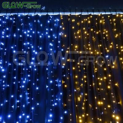 UL Listed Christmas Warm White LED Curtain Light for Holiday Decoration