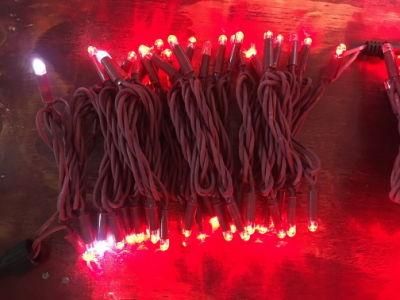 IP68 Glitter Red Rubber Cable LED Fairy String Lights for Outdoor