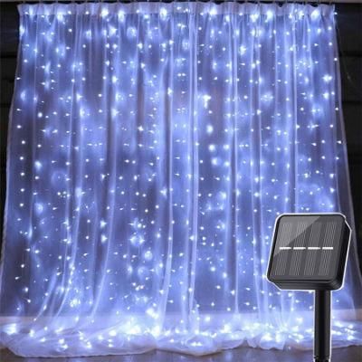 LED Solar Powered Window Curtain String Light
