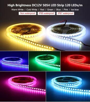 DC12V 24V 60LEDs/M 120LEDs/M 5m IP20 IP65 IP67 Flexible Tape Light Warm White Cold White Ice Blue Pink RGB 5050 LED Strip 5054