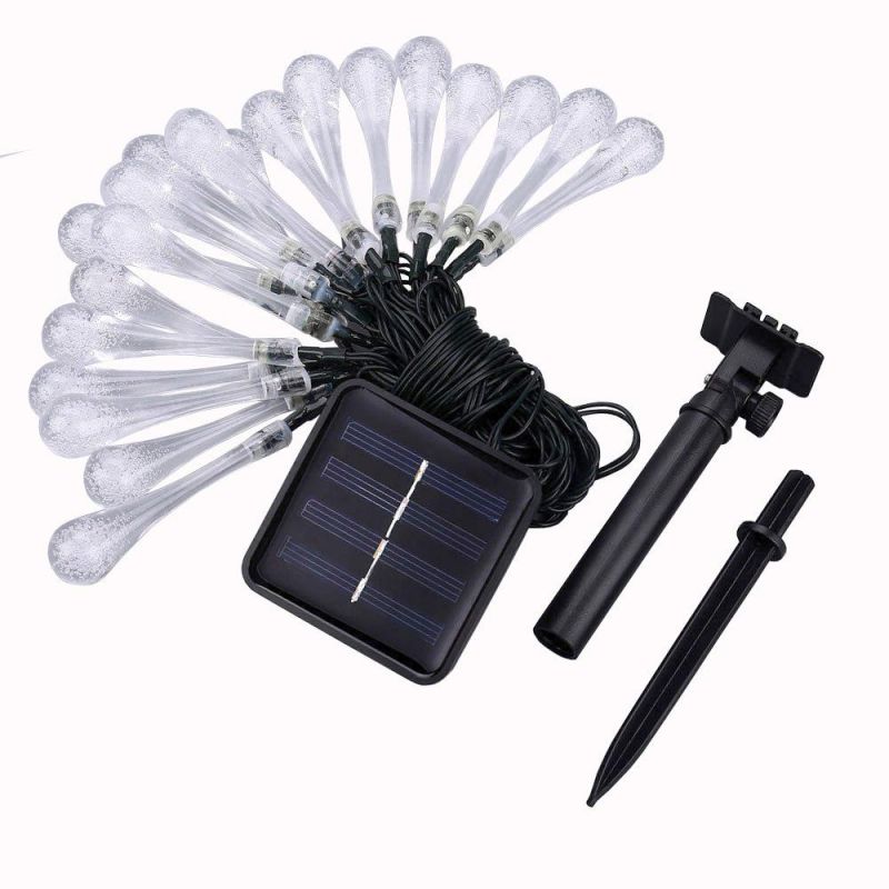 30/20/10 LEDs Garden Decoration Outdoor Water Drops Solar LED Lamp String Light