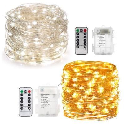 Battery Operated 8 Mode Timer String Copper Wire LED String Light