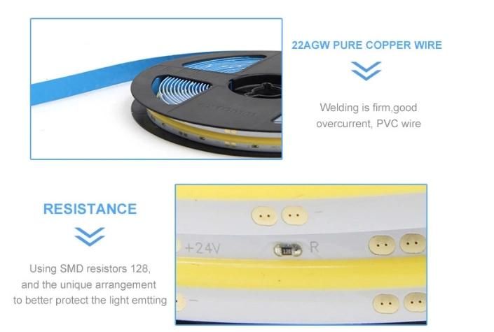 High Lumen 180degree IP20 COB LED Strip Light